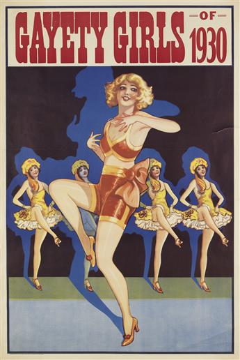 DESIGNER UNKNOWN. [GAYETY GIRLS / LARRY BENNERS FANTASIES.] Group of 3 posters. Circa 1930. Sizes vary.